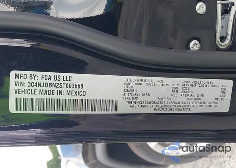 2025 Jeep Compass Latitude 4X4 from USA, damaged, VIN 3C4NJDBN2ST603668